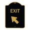 Signmission Designer Series Exit Exit W/ Left Arrow, Black & Gold Aluminum Sign, 18" H, 24" L, BG-1824-24032 A-DES-BG-1824-24032 - alternate 1